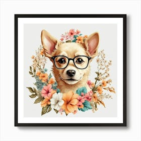 Chihuahua cute dog wall art Art Print