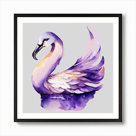 Purple Swan Art Print