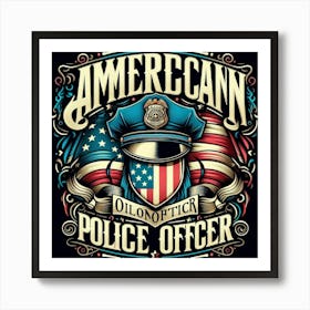 American Police Officer 4 Art Print