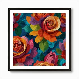 Colorful Roses 4 Art Print