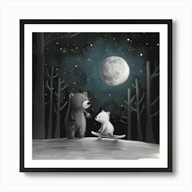 Bear And Teddy Bear Art Print