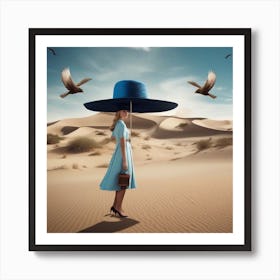 Hat In The Desert Art Print