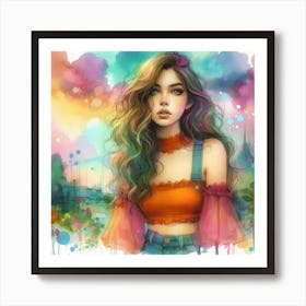 Colorful Girl Art Print