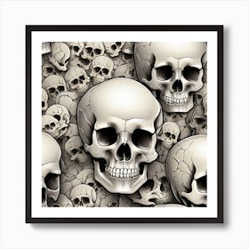 Skulls Wallpaper 1 Art Print