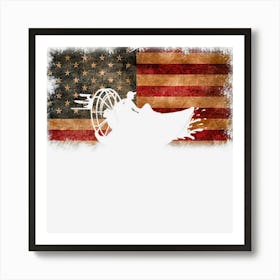 American Flag Airboat Racing America Gift Idea Art Print