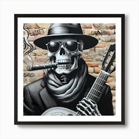 Skeleton Playing Guitar 7 Art Print