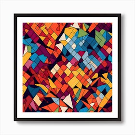 Leonardo Diffusion Background Mosaic Colorful Vector4k 1 Art Print