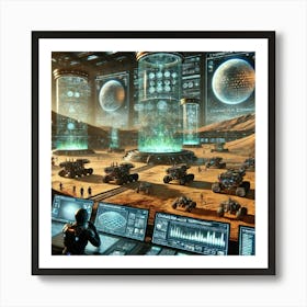 A Futuristic Scene Showing The Terraforming Comman Art Print