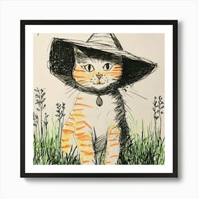 Cat In A Hat Art Print