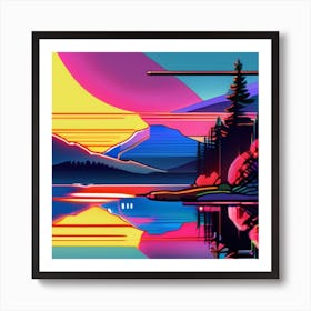 Sunset In The Mountains Art Print