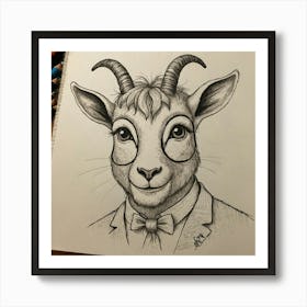 Goat In A Suit 9 Art Print