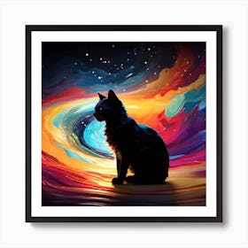 Abstract Cat Painting 3 Art Print