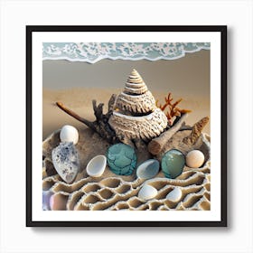 Sea Shells In The Sand Art Print