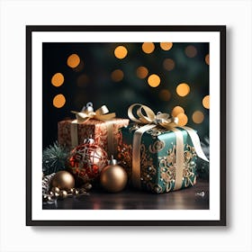 Elegant Christmas Gift Boxes Series017 Art Print