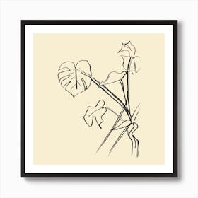 Monstera Swiss Cheese Plant Simple Art Print