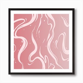 Pink And White Swirls Art Print