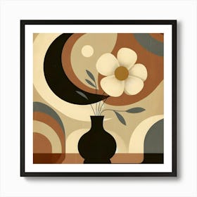 Flower In A Vase In Boho Art 10 Art Print