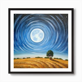 Full Moon In The Field Art Print