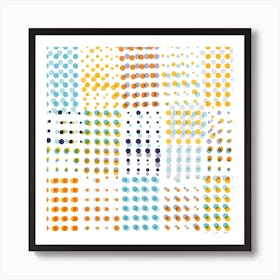 Geometric Floating Hexagon Confetti In bright colors Art Print