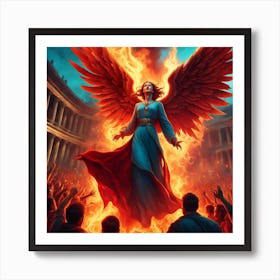 Redemption Day (Angel coming down from heaven) Art Print