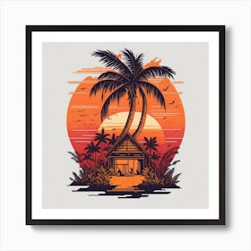 Hut On The Beach Art Print