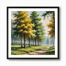 Landscape With Trees Art Print 3 Art Print