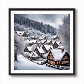 Winter Village Art Print