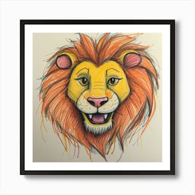 Lion Head 7 Art Print