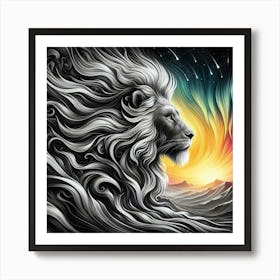 Lion Of The Night Art Print