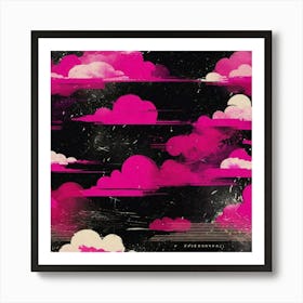 Clouds of pink black sky Art Print