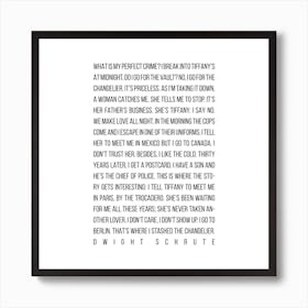 My Perfect Crime By Dwight Schrute The Office Square Art Print