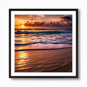 Sunset On The Beach 427 Art Print