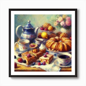 Coffee And Pastries Art Print