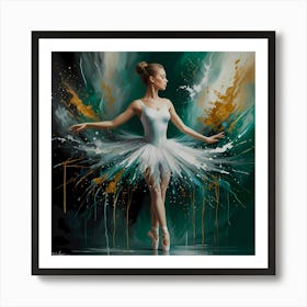 Graceful Eruption: A Dancing Ballerina Art Print