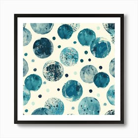 Blue Circles 26 Art Print