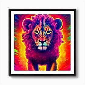 Psychedelic Lion Art Print