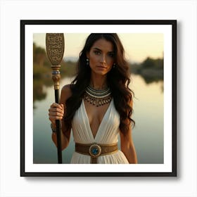 Flux Dev A Regal Female Figure Reminiscent Of An Ancient Egypt 1 Art Print