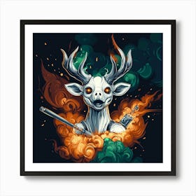 Deer Head Art Print