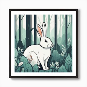 Rabbit In The Forest 79 Art Print