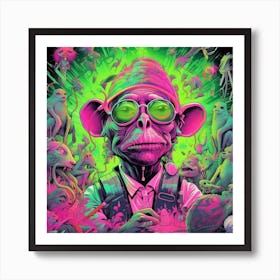 Psychedelic Monkey Art Print