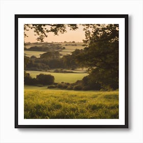 Sunset In A Field Art Print