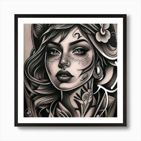 Day Of The Dead Tattoo Art Print