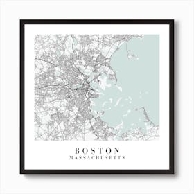 Boston Stadtkarte Poster Minimalistisch fürs Wohnzimmer