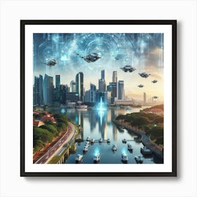 Futuristic Cityscape Art Print