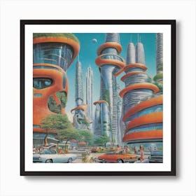 Futuristic City 145 Art Print