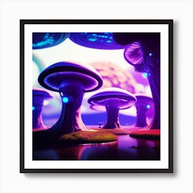 Mushroom Forest Art Print