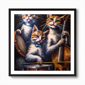 Cat Music Trio Art Print