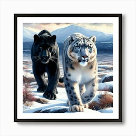 Black And White Panther Art Print