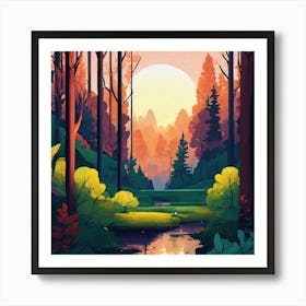 Majestic Forest Beautiful Nature Scene 5 Art Print