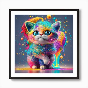 Colorful Cat Art Print